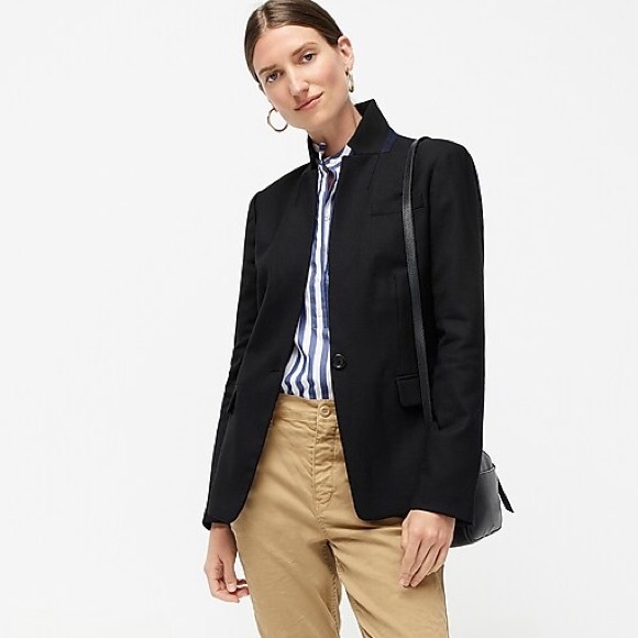 J. Crew Jackets & Blazers - J Crew Regent navy blazer in wool flannel; Size 4.